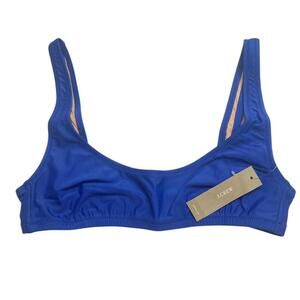 J Crew Heritage Scoopneck Bikini Top BX611 Blue NWT Size S